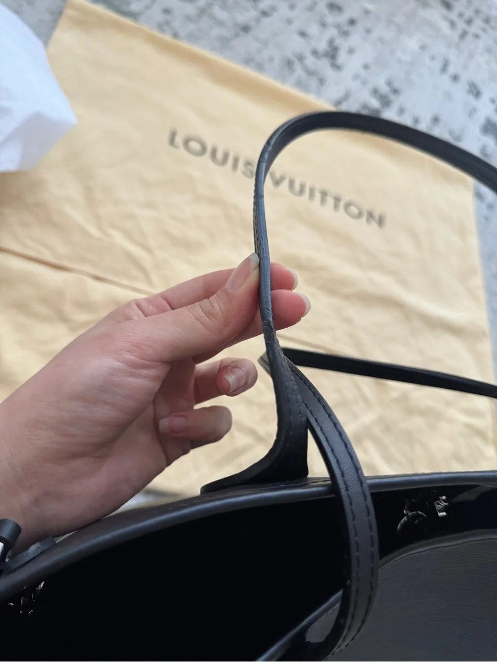 Louis Vuitton Black Epi Neverfull Tote